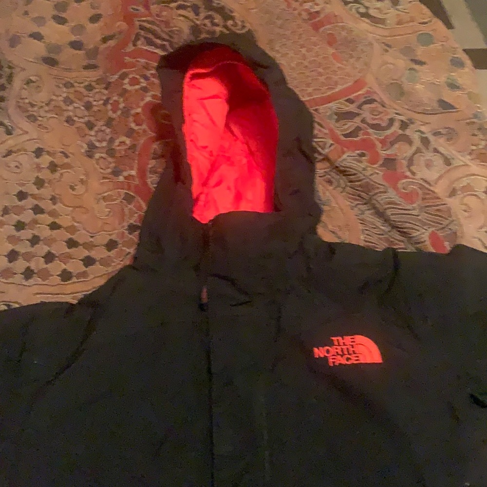 Boys black and red North Face